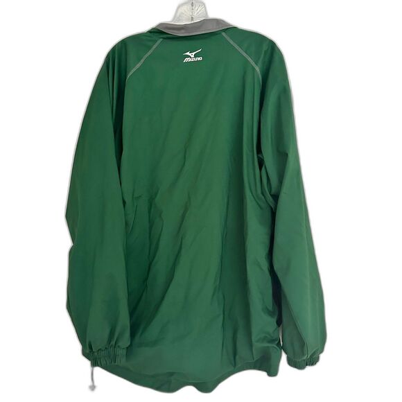 Mizuno 1/4 Zip Pullover Mens Large Green Lined Windbreaker Jacket Performance - Picture 2 of 5
